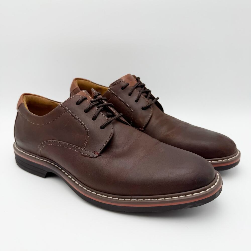 Florsheim Mens Norwalk Plain Toe Oxford Shoes Size 8 M EU 41 Brown Leather EUC